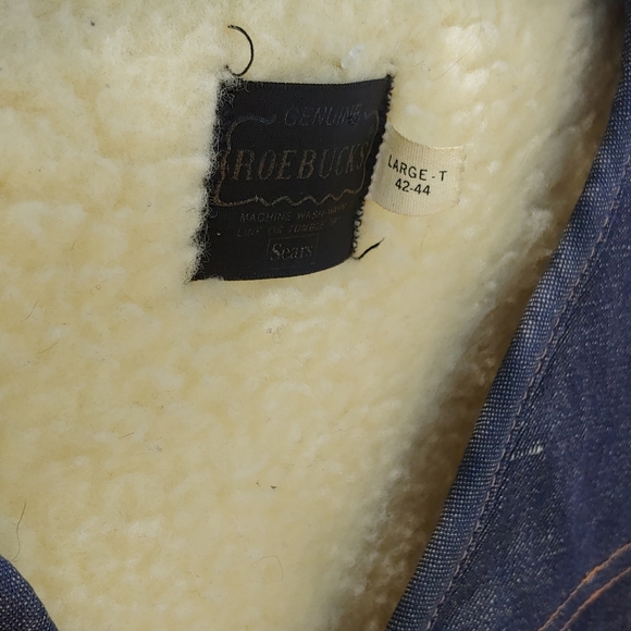 Vtg 70s Mens L-T Vest Sherpa Lined Denim - Picture 7 of 9